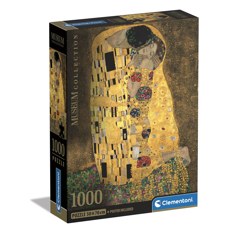 Clementoni - Museum Collection Klimt, The kiss-1000 Pieces-Puzzle, Entertainment for Adults-Made in Italy, 39790