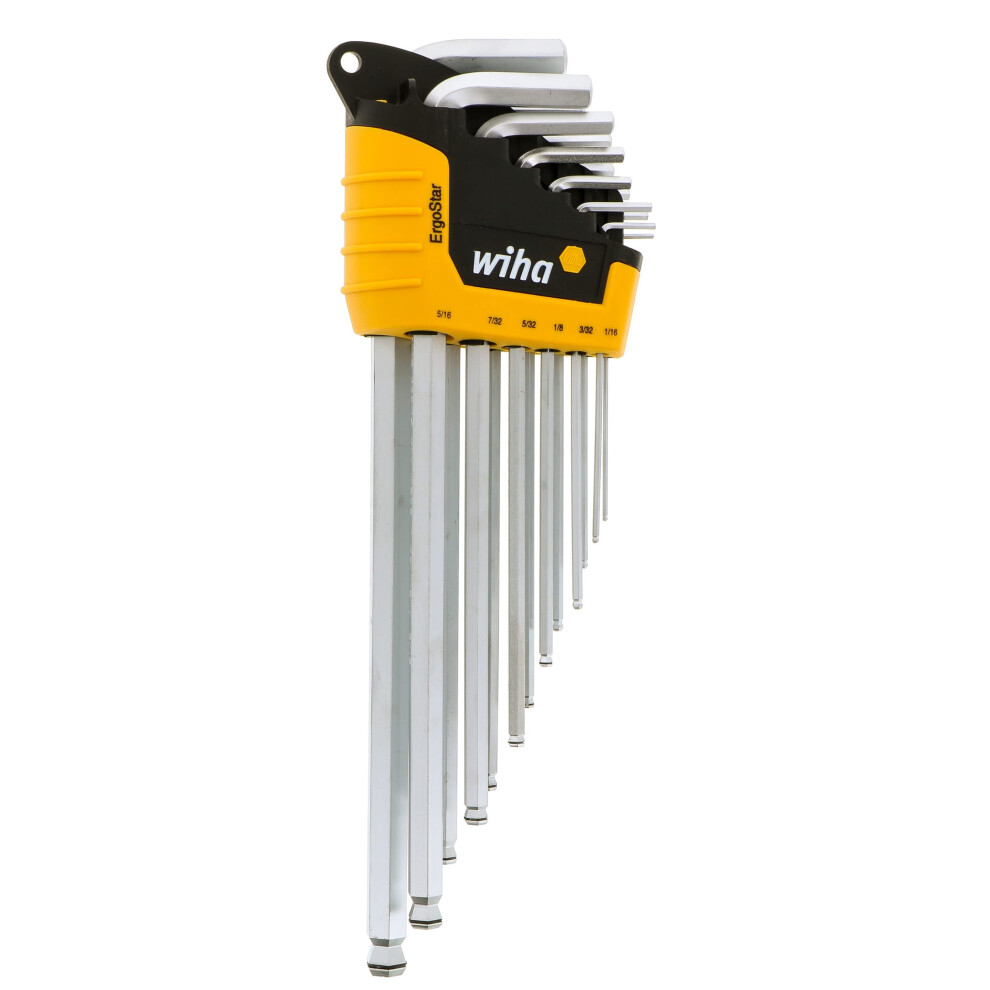 Wiha 66991 MagicRing Ball End Hex Key Set, Long Inch, In Holder, 13 Piece