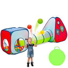 Kiddey Tunnel- en Ballenbak Speeltent | 3-delige pop-up gymtunnels voor peuters met tenten voor kinderen, peuters, baby's, jongens en meisjes | Cadea