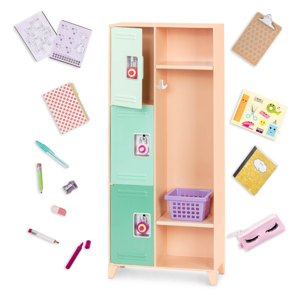 Our Generation- Classroom Cool Locker Set- Playset, Classroom, School for 18"" Dolls- Suitable for Ages 3+" (BD37913C1Z)