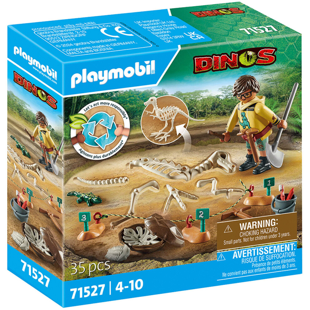 Playmobil 71527 Dinos: Archaeological Dig With Dino Skeleton