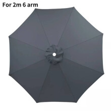 (Gray, 200cm 6 Arm) 2m 27m 3m Replacement Umbrella Fabric Garden Parasol Canopy Cover For 6 8 Arm