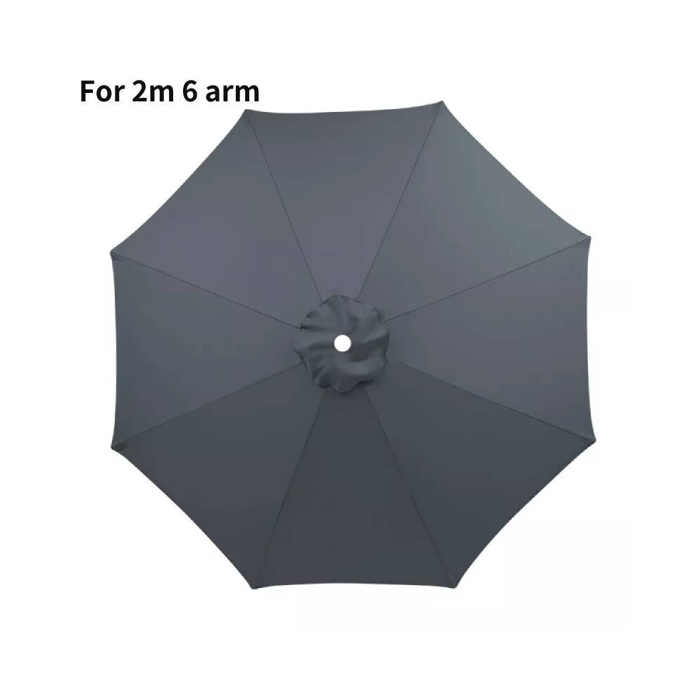 (Gray, 200cm 6 Arm) 2m 27m 3m Replacement Umbrella Fabric Garden Parasol Canopy Cover For 6 8 Arm