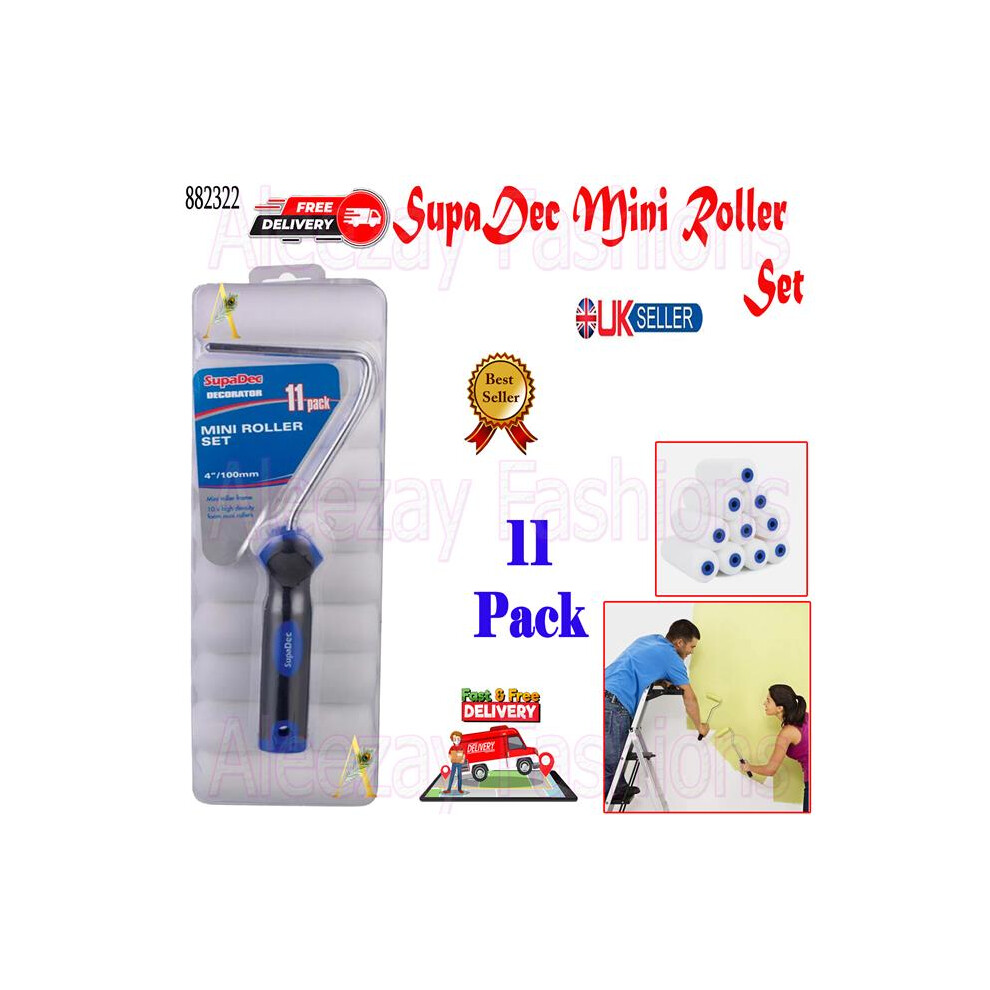 Supadec Foam Mini Roller Paint Set With Handle - 4"/100Mm - Pack Size 11