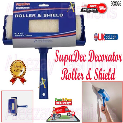 Paint Roller & Shield 9"/ 225mm x 38mm For Walls Ceilings Blue