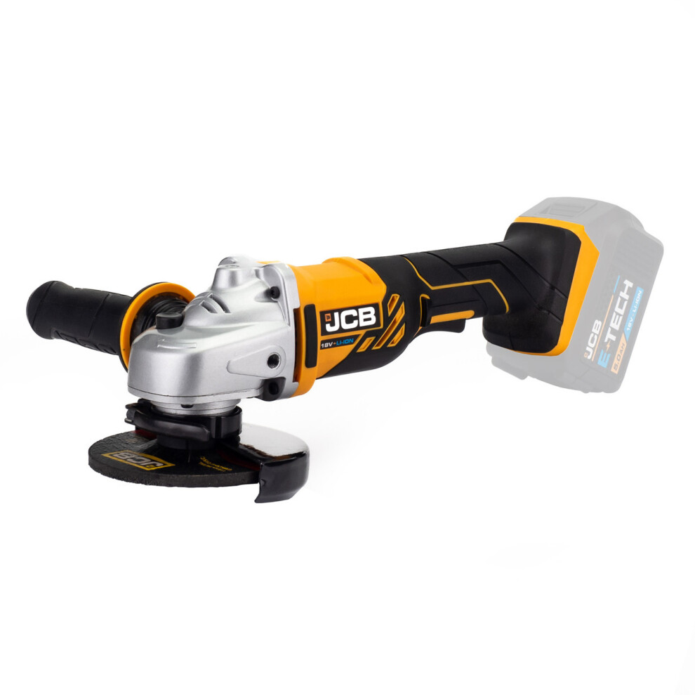 21-18AG-B (BARE UNIT)  JCB 18V Cordless Angle Grinder, 115mm 4 1/2 inch, 2-5Ah Li-Ion Battery Options, M14 Thread