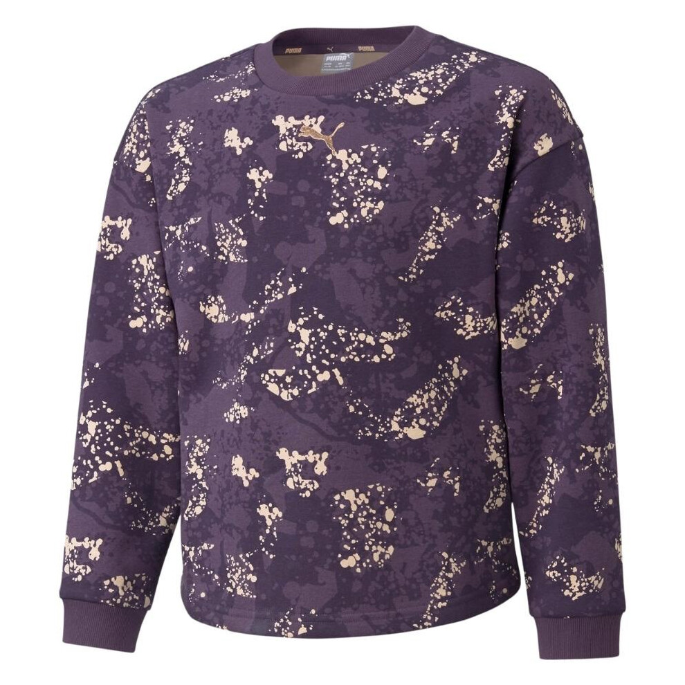 Puma Alpha AOP Crew FL Sweatshirt Purple 589241 16 140cm