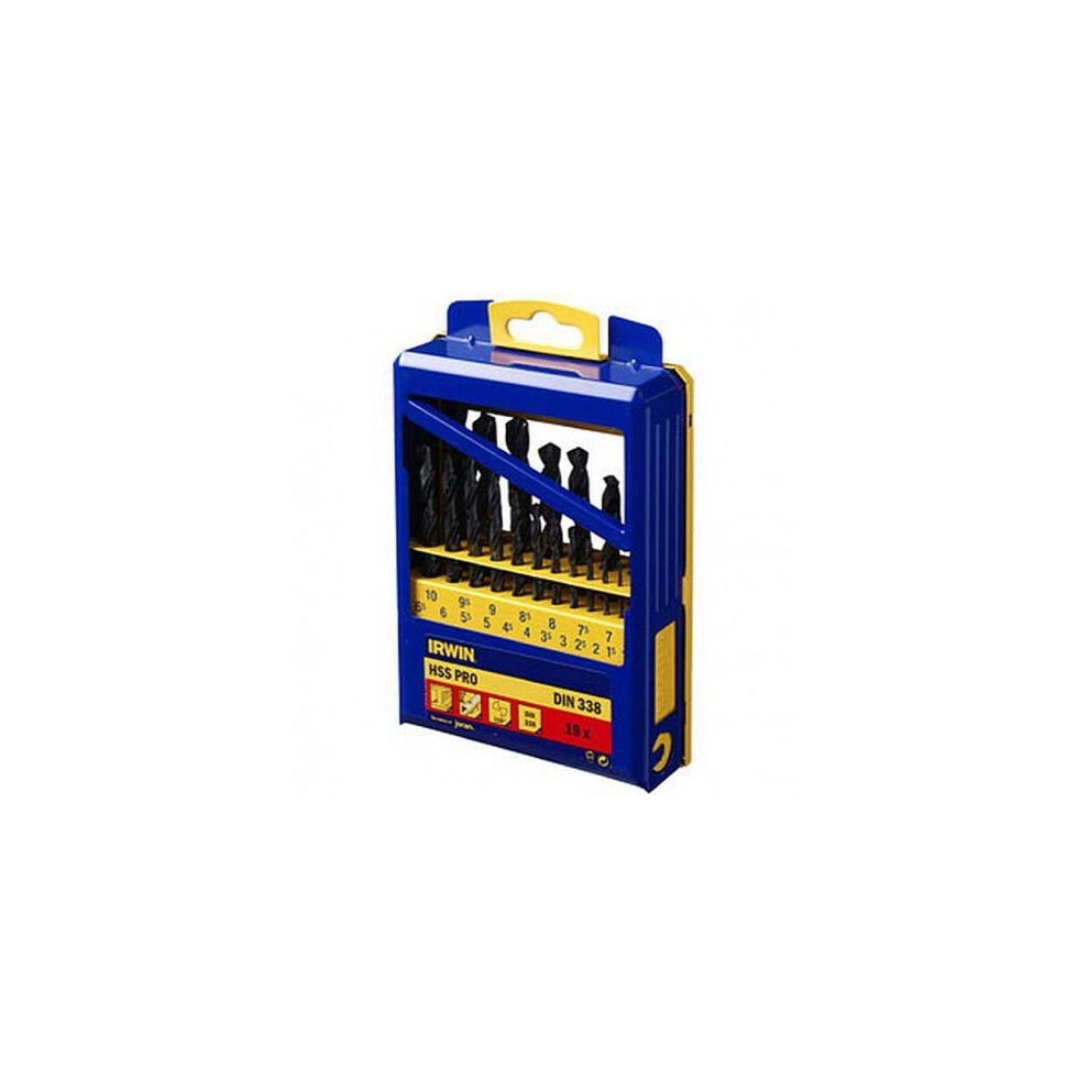 Irwin Metal Drill Bit Hss Din-338 Set 19Pcs. 1.0 - 10.0Mm In 0.5Mm Increments 5709131284628