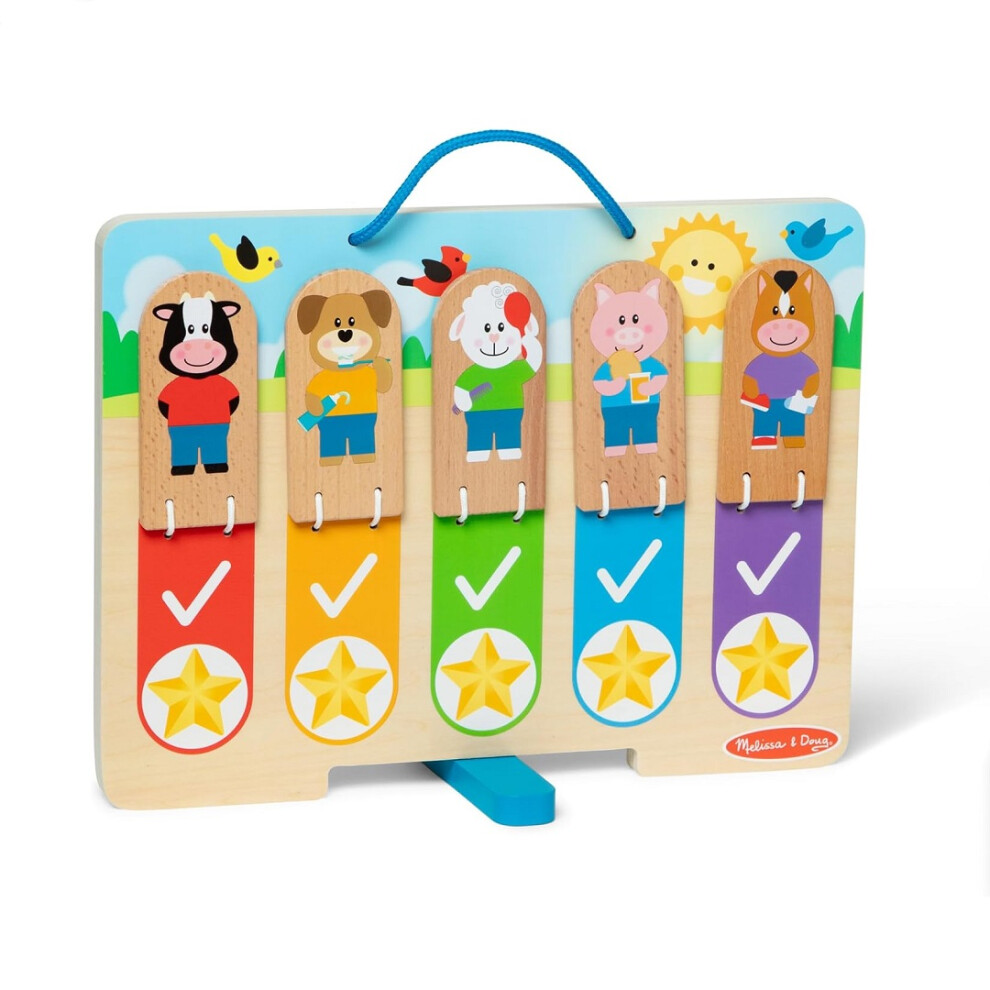 Melissa & Doug Wooden My Daily Day And Night Routines Chart