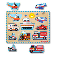 Melissa & Doug Vehicles Wooden Sound Puzzle