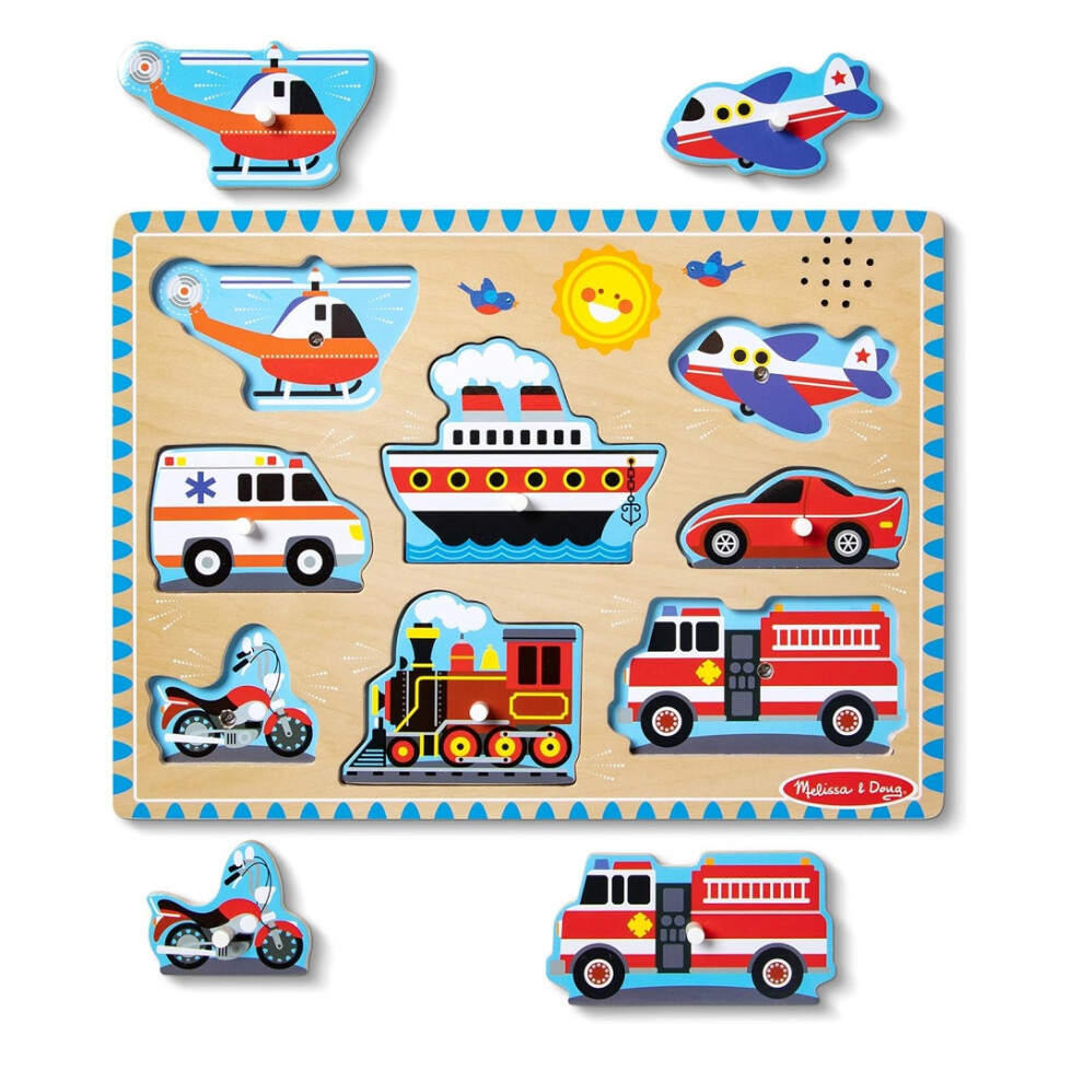 Melissa & Doug Vehicles Wooden Sound Puzzle