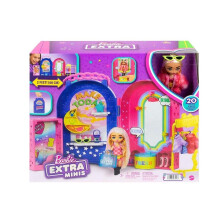 Barbie Extra Minis Puppe und Mode-Set mit 15+ Teilen, Boutique mit kleiner Puppe, Kleidung und Accessoires