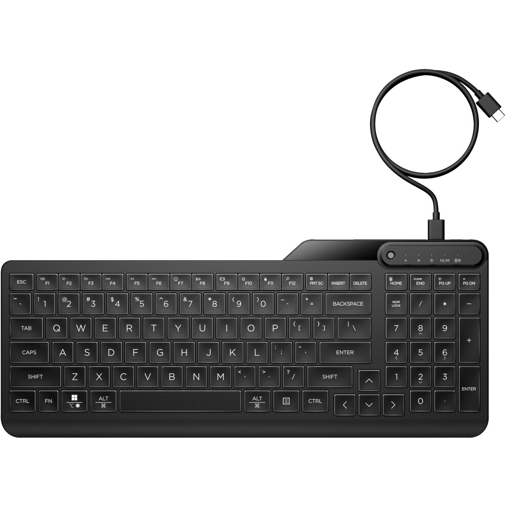 HP 405 - Keyboard - multi device - 65% - compact - backlit - USB - UK - black