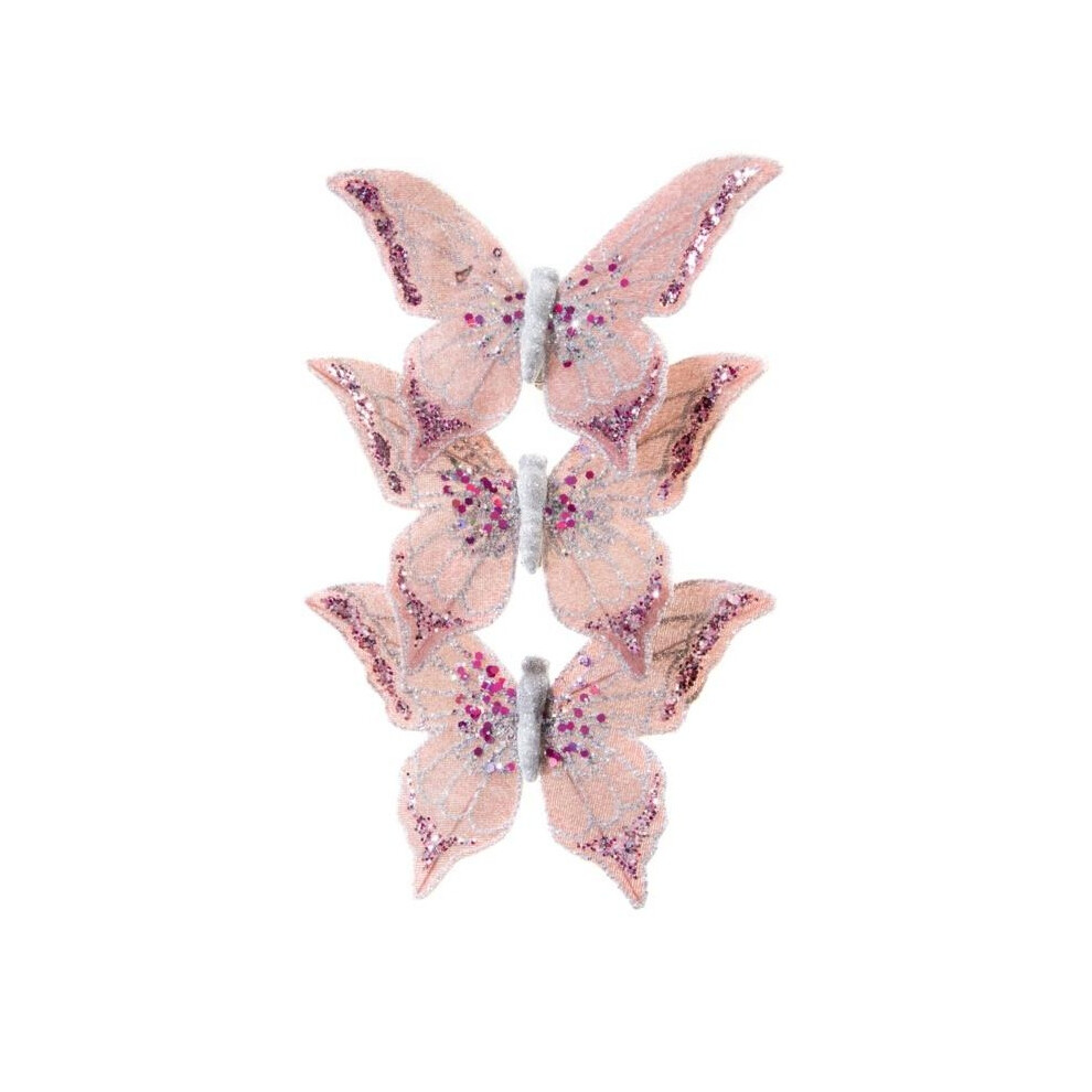 (One Size, Burgundy) Premier Butterfly Decoration (Pack of 3)