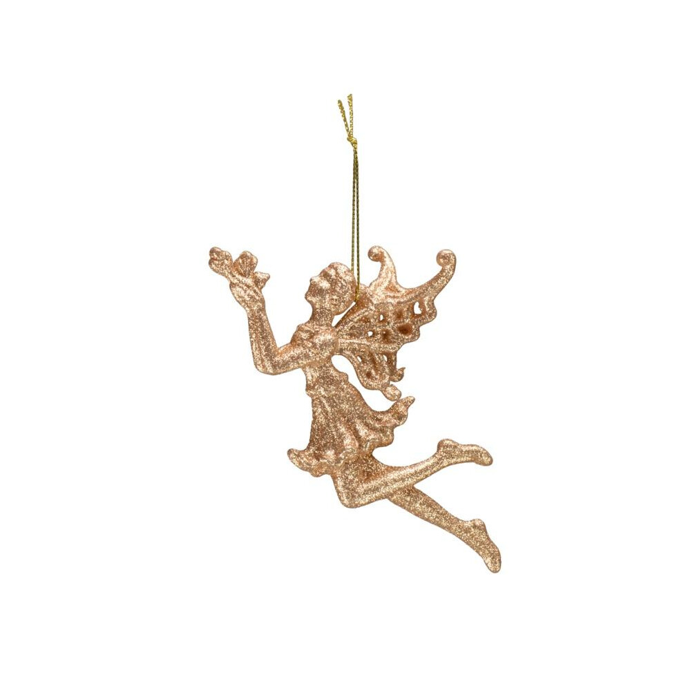 (15cm, Rose Gold) Davies Products Glitter Fairy Tree Decoration