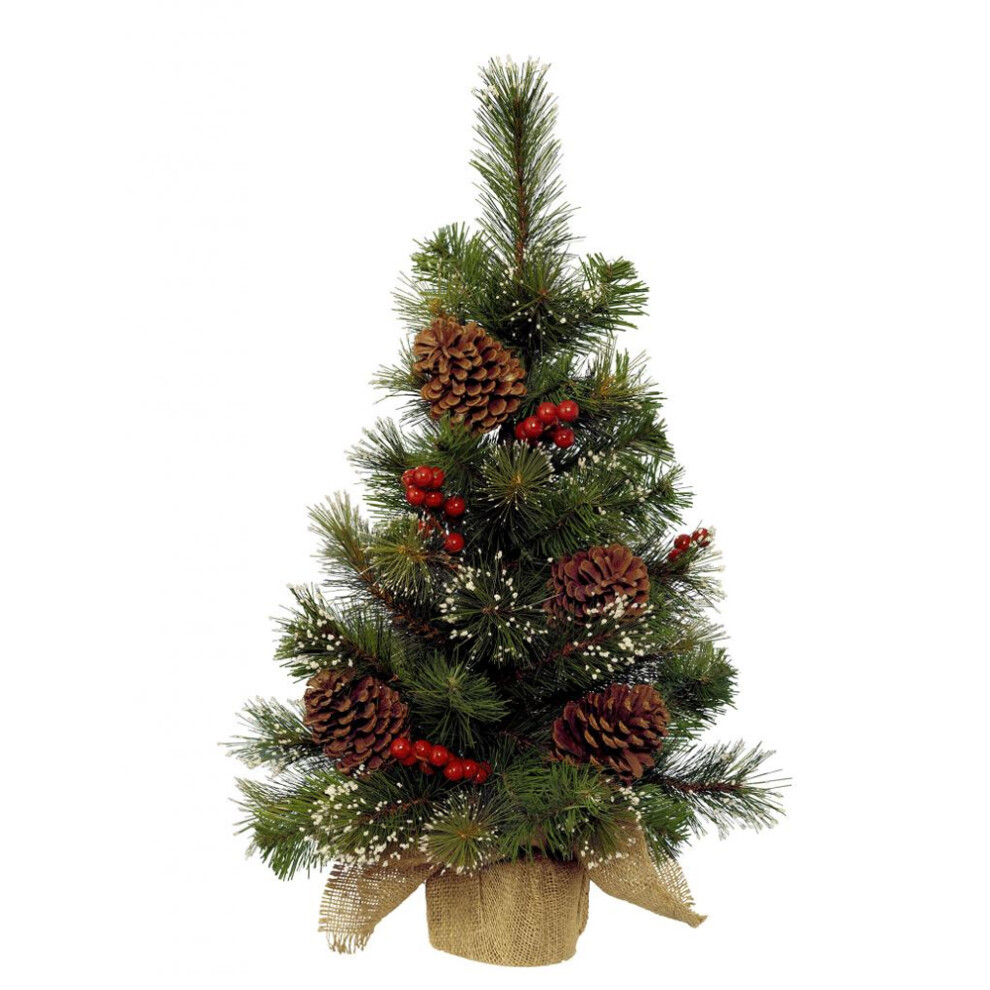 Kaemingk Green/Red (45Cm, ) Pine & Berry Artificial Tree 45Cm