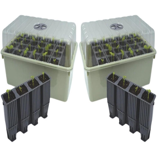 Garden Haven (2) 28 Cell Root-Trainer Kit - 12cm Deep, Ventilated Lid