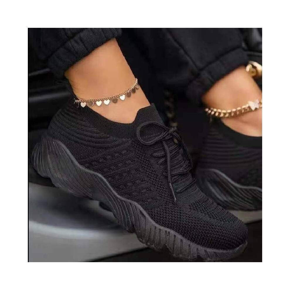 (Black, 39?Foot Length24.5cm/9.8in) Sneakers Ladies Slip On Running Trainers Womens Walking Gym Comfy Fashion Shoes