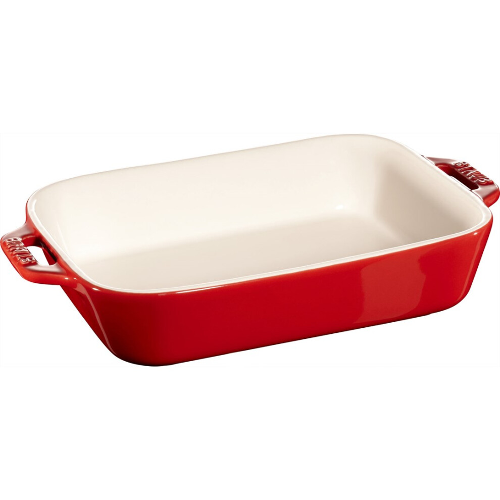 Staub Rectangular Ceramic Platter - 1.1 ltr, Red