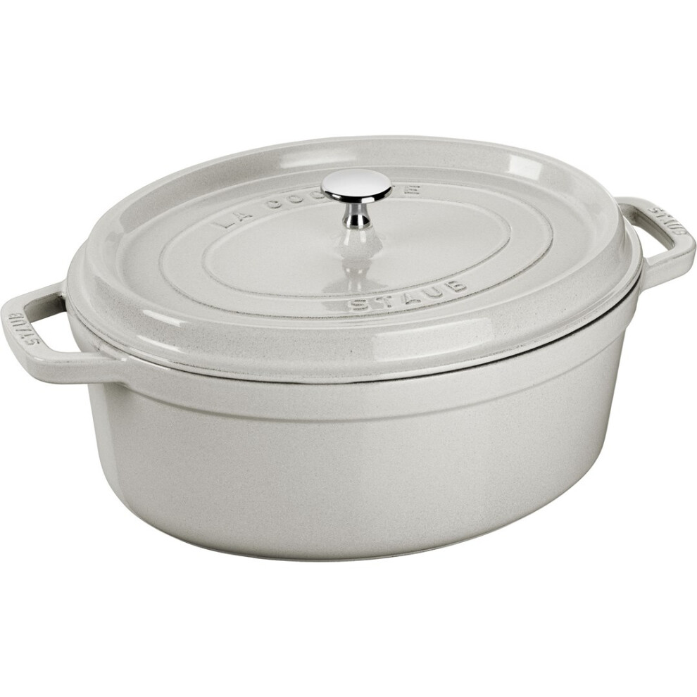 Staub Oval Cast Iron Pot - 2.35 ltr, White Truffle