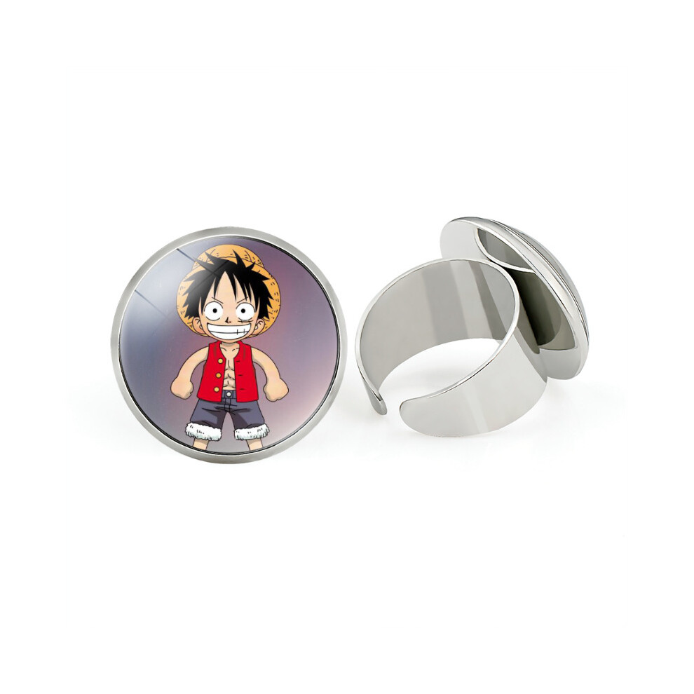 (27209414) One Piece Open Adjustable Metal Ring Electroplated Unisex Anime Accessory