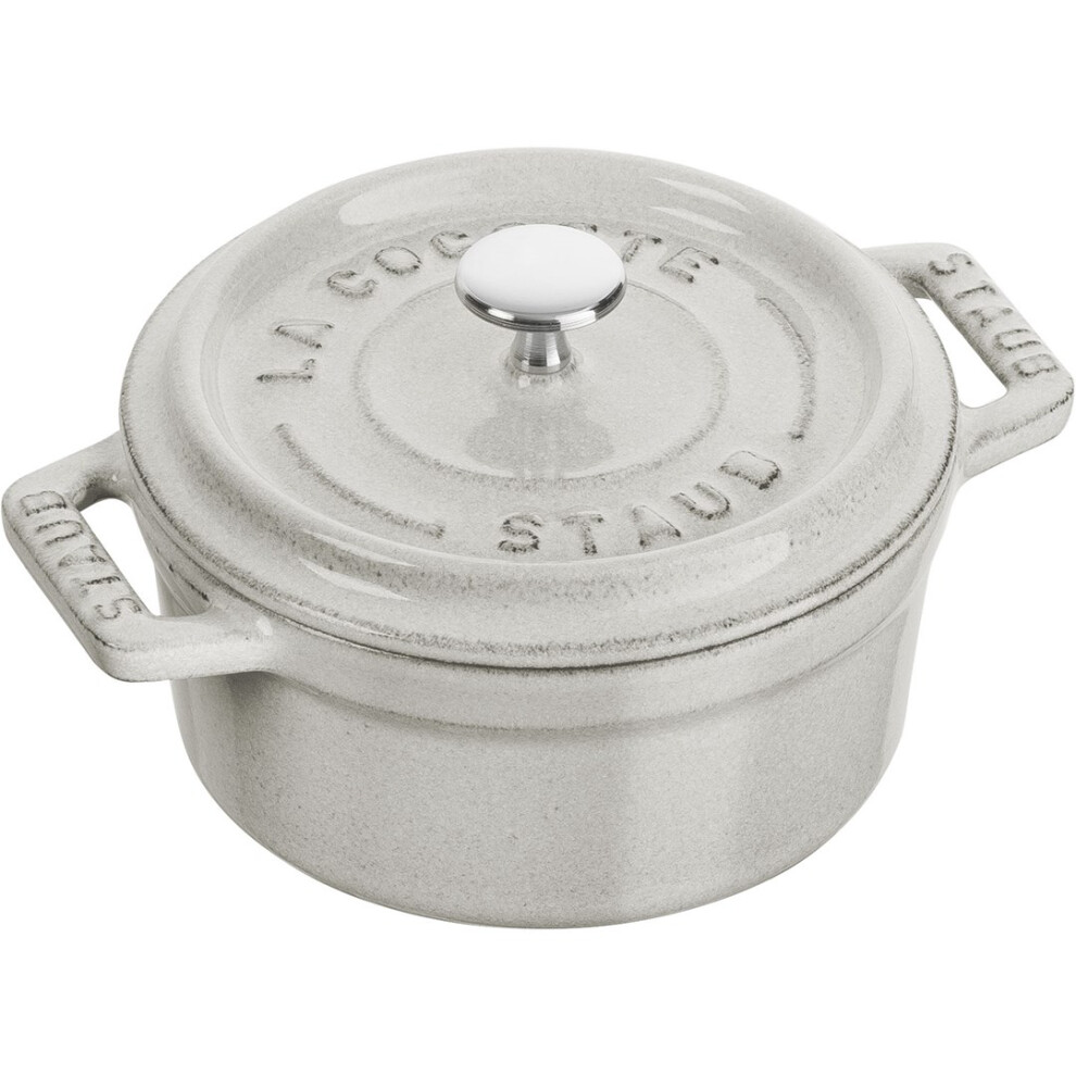 Staub Mini Round Cast Iron Pot - 250ml, White Truffle