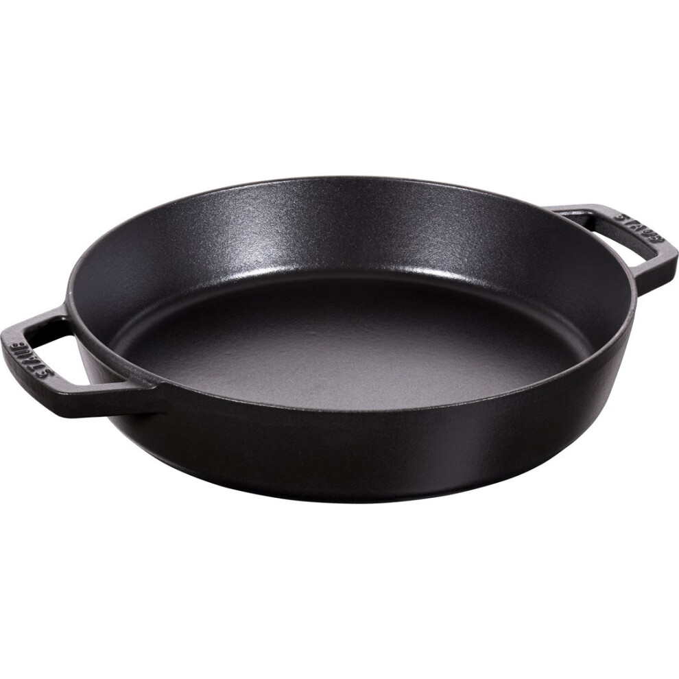 Staub Cast Iron Frying Pan with Two Handles - 26 cm, Black