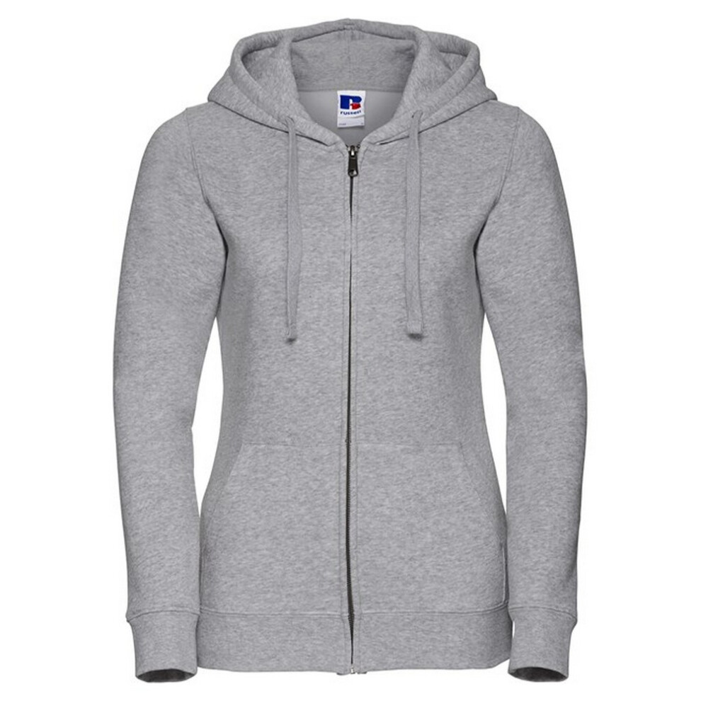 (M, Light Oxford) Russell Womens/Ladies Authentic Full Zip Hoodie