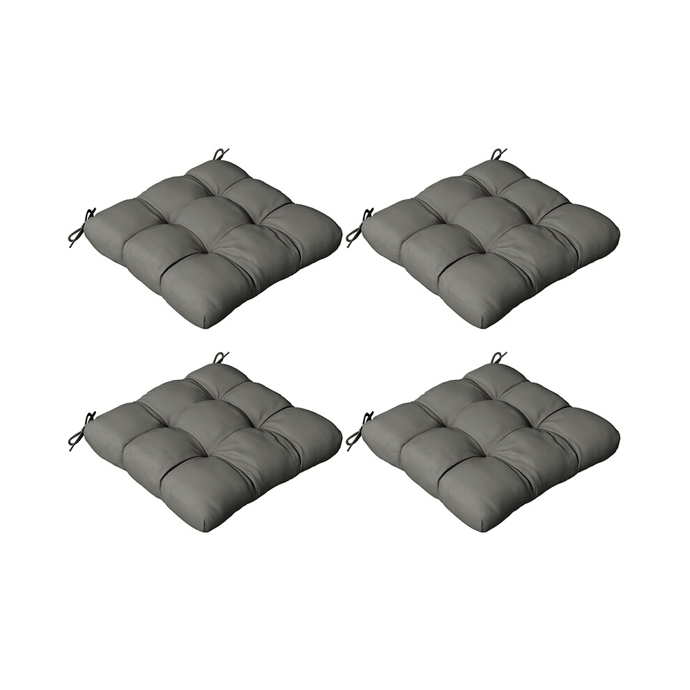 Set Of 4 Outdoor Seat Cushion With Ties, For Garden Furniture