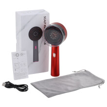(Red) Electric Massage Comb Red Light Vibration Head Comb Oil Applicator Nourishing Scalp Brush Hair Growth Anti Loss Care