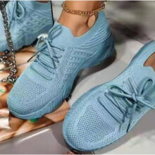 (Light Blue, 39?Foot Length24.5cm/9.8in) Ladies Sneakers Slip On Running Trainers Womens Walking Gym Comfy Fashion Shoes