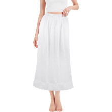 (White) Women's Half Slips, Soft Underskirt, Elastic Waist Half Slips Skirt Petticoat, Ladies Waist Slips for Skirts Underdress