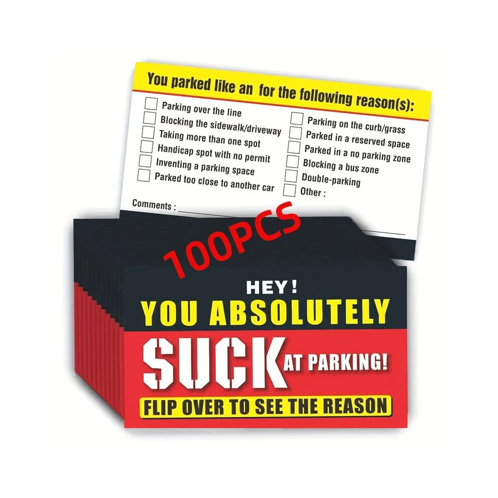 Violation Sticker,You Park Like An Idiot 3.5X2 Inch Bad Parking Cards Friendly No-Stop Prompts Can Be Removed 6487479305104
