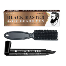 GuanJing Men's Beard Pen & Brush (BLACK)|Beard Styling Filler Looking |Reduce Gaps in Beard & Moustache |Shape Repair |Water-Proof Long Lasting