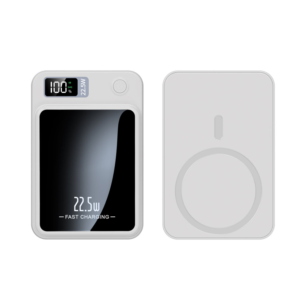 (White, 20000mah) For iPhone 100000mAh Magnetic Wireless Power Bank Fast Charger For Magsafe Portable Auxiliary Battery Pack For Xiaomi Samsung