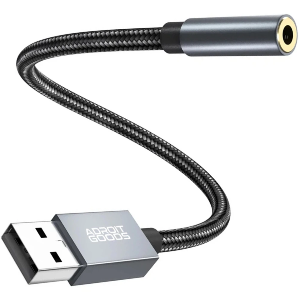 AdroitGoods Usb-A To 3.5mm Aux Audio Adapter - External USB (3D) Sound Card