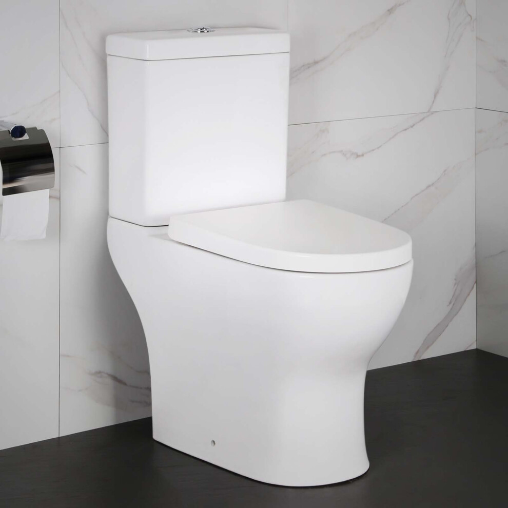 Comfort Height High WC Close Coupled Toilet Soft Close Seat & CIstern