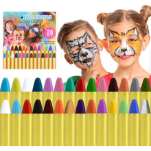 Face Paint Crayons Kit, 28 Colors Safe Non-Toxic Face Body Crayons for Kids Children, Body Painting Kit for Halloween Makeup