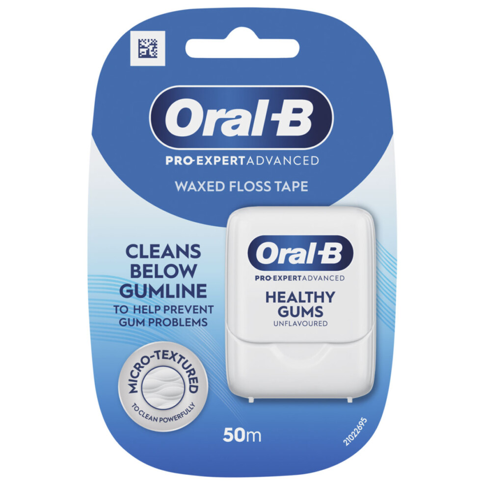 Oral-B Pro Expert Advanced Unflavoured Waxed Floss Tape 50m