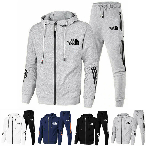 Black L Mens The North Face Hooded Sweatshirt Jogger Long Pants Tracksuit Set Sportswear