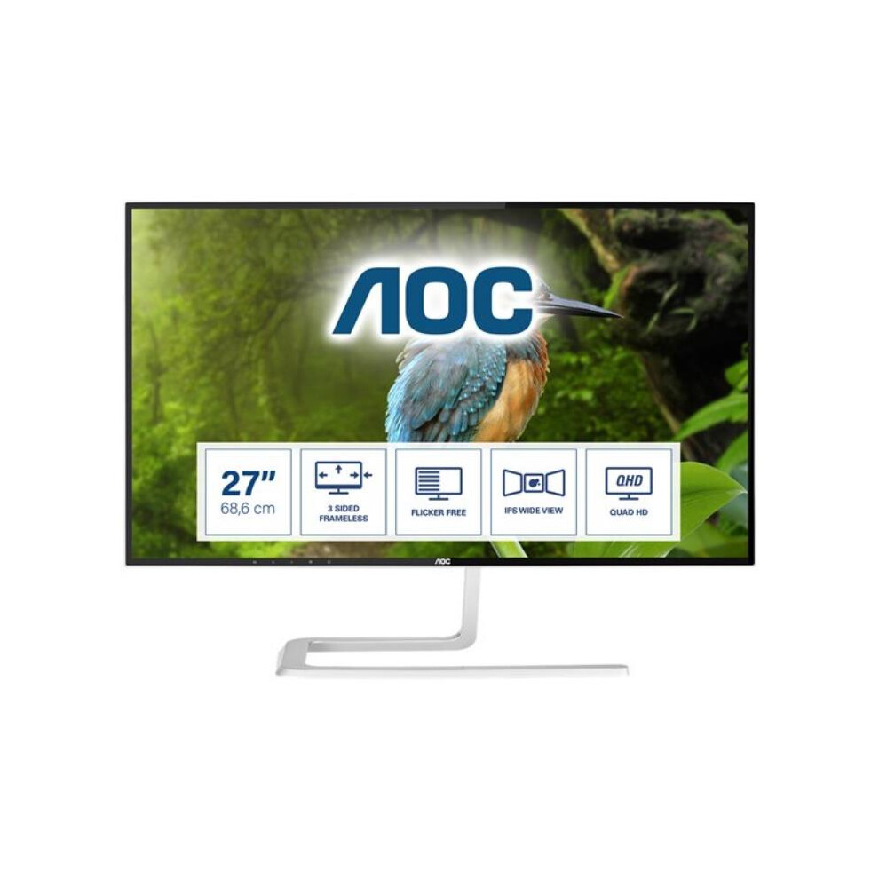 AOC 27 Inch QHD Widescreen IPS LED Black/Silver Monitor Q2781PQ