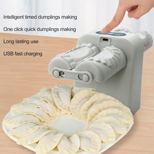 Double Head Dumpling Maker Quickly Automatic for Home and Kitchen (Grey) 1
