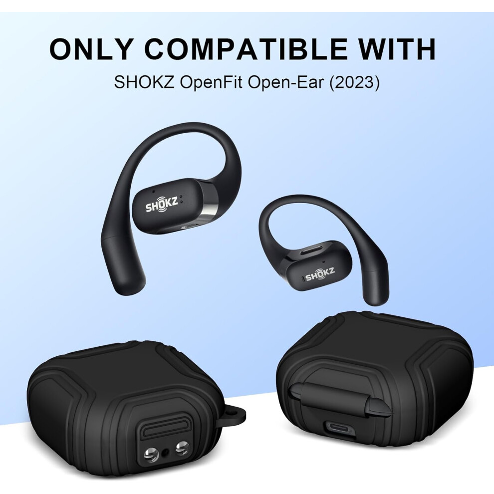(Black) Silicone Headset Sleeve Anti-Loss Case For Shokz Openfit T910 (Black) Black 9417278164098