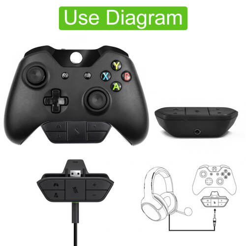 Controller Headset Adapter Audio Mic Headphone Converter for Xbox One Controller 1