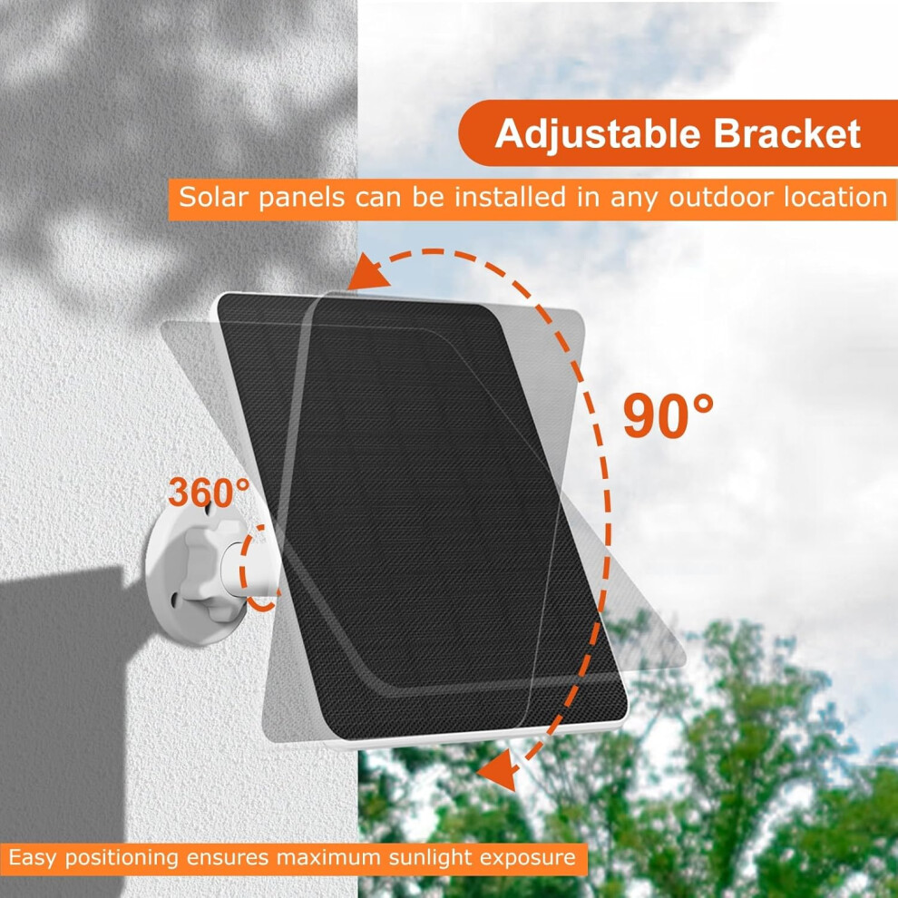 20W Solar Panel Charger Kit IP65 for Ring Spotlight Camera/Ring Stick Up Camera