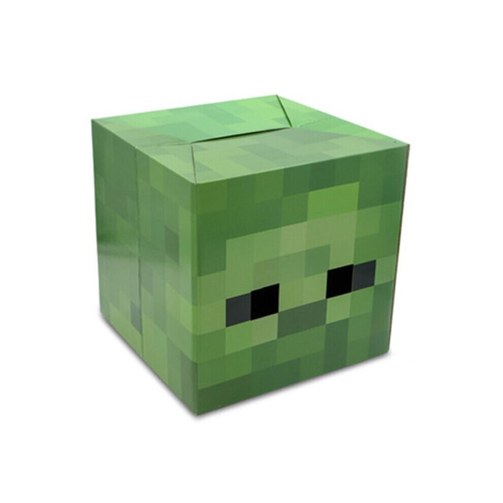 (Green Zombie) Minecraft Cardboard Headgear Box Cosplay Costume