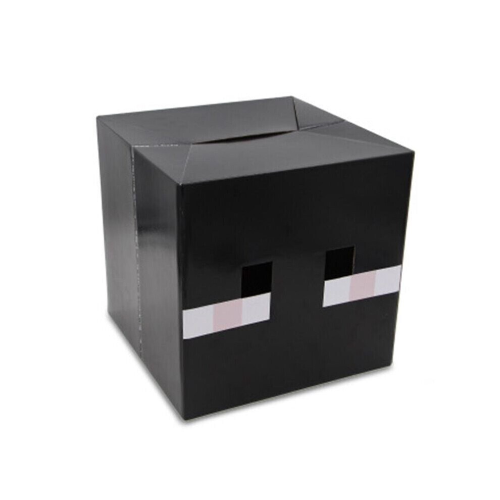 (Black Enderman) Minecraft Cardboard Headgear Box Cosplay Costume