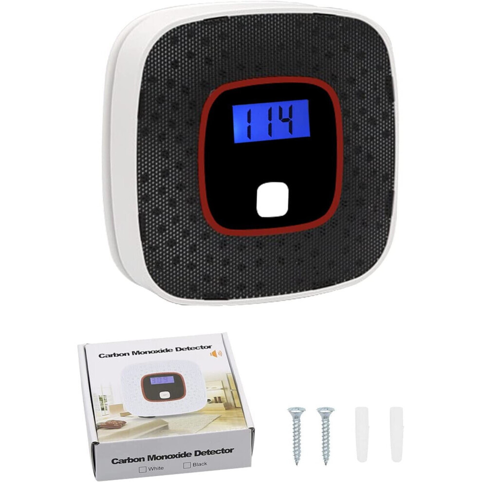 (Black) Carbon Monoxide Alarm Detector En 50291 Certified With Lcd Display 6974675710264