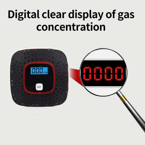 (Blanc) Détecteur de monoxyde de carbone certifié EN 50291 avec écran LCD 1