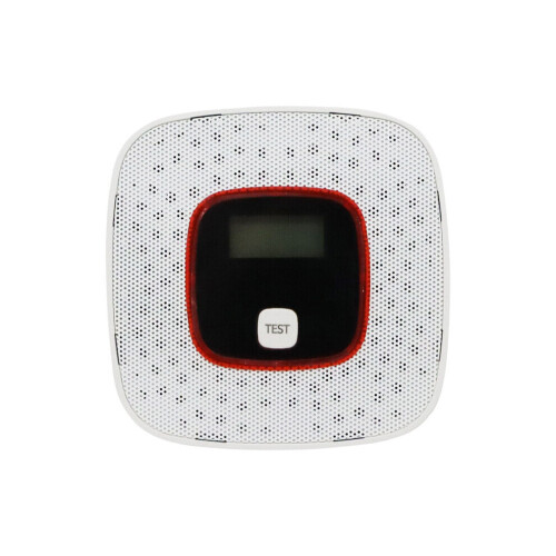 (Blanc) Détecteurs de monoxyde de carbone avec alarme, écran LCD, certifié EN 50291